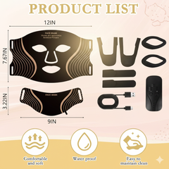 14™ Silicone Face & Neck Photon Rejuvenation Mask – Bendable, Portable & Skin-Fitting