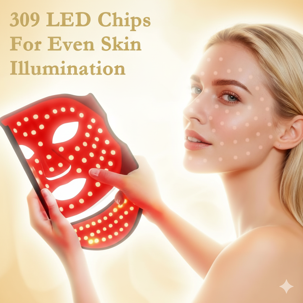 14™ Silicone Face & Neck Photon Rejuvenation Mask – Bendable, Portable & Skin-Fitting